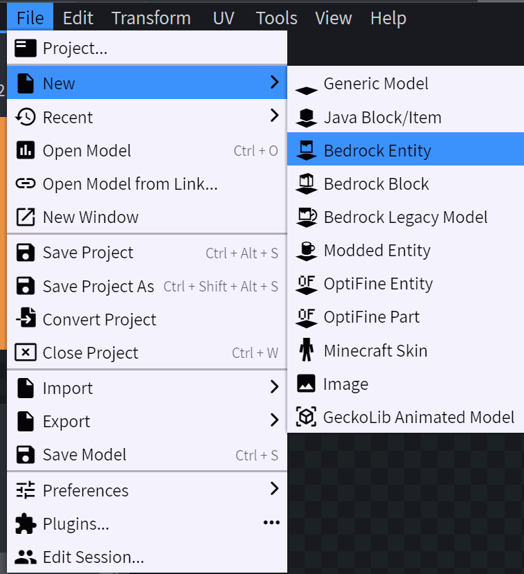 Create Bedrock Gun Model